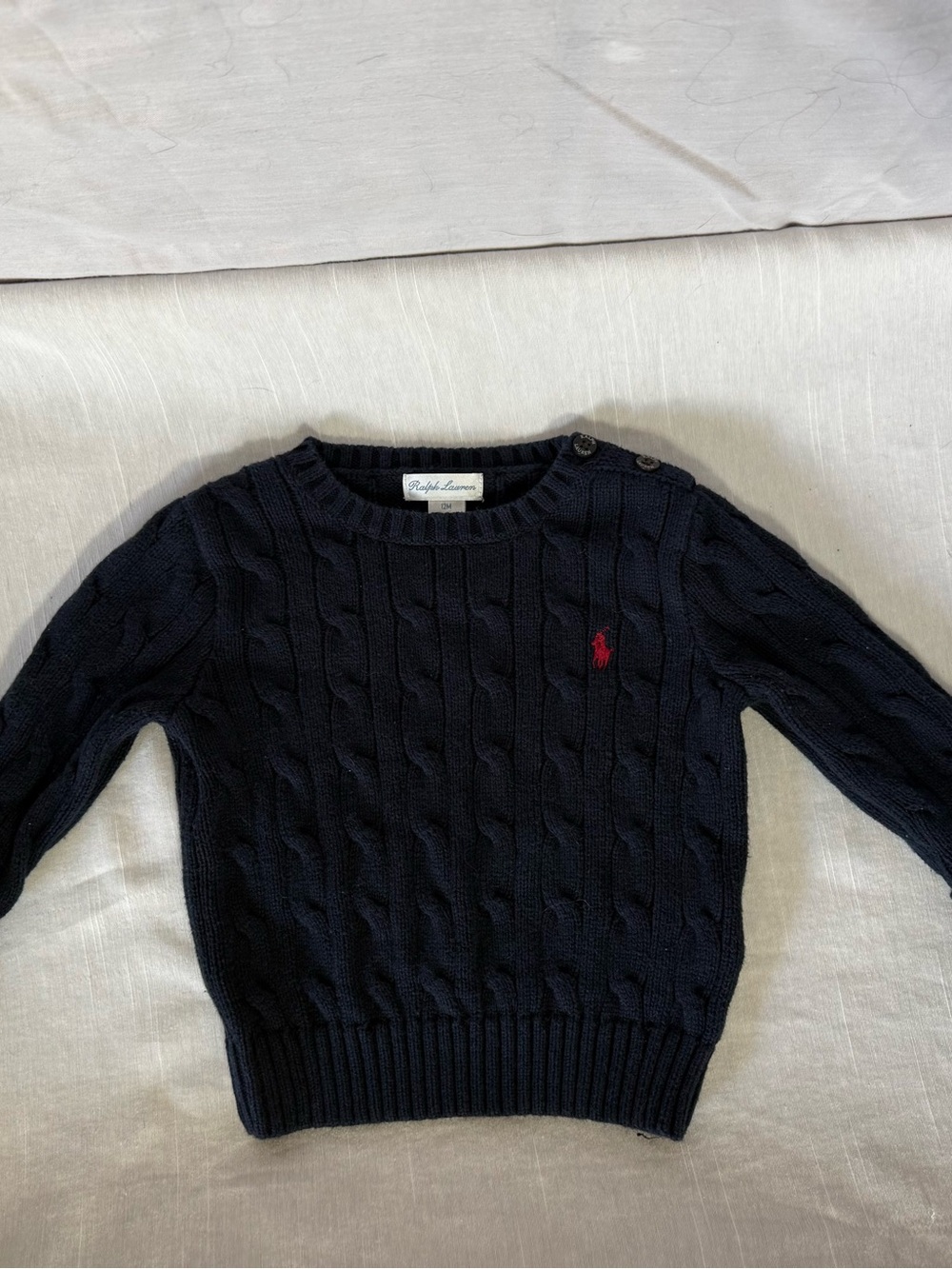 Ralph Lauren Baby Navy Cable-Knit Sweater